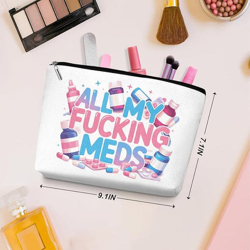 2 Pcs Medicine Makeup Bag, Travel Makeup Case Cosmetic Bags for Women