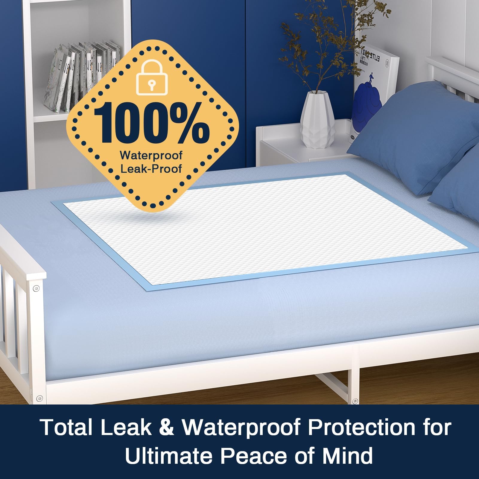 AAY Disposable Bed Pads 30"X36" 50pcs, Tear-Resistant Underpads