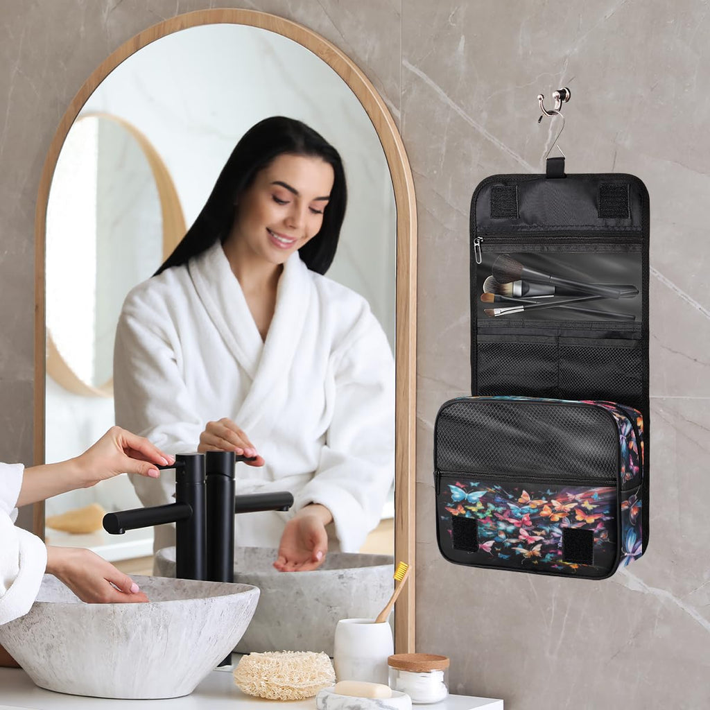 Butterfly Travel Toiletry Bag Women Men Hanging Cosmetic Organizer Portable