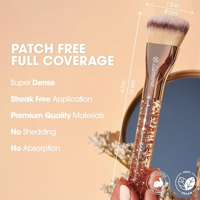 Lamora Heart Foundation Brush - Blending Liquid Cream Mineral Face Brush