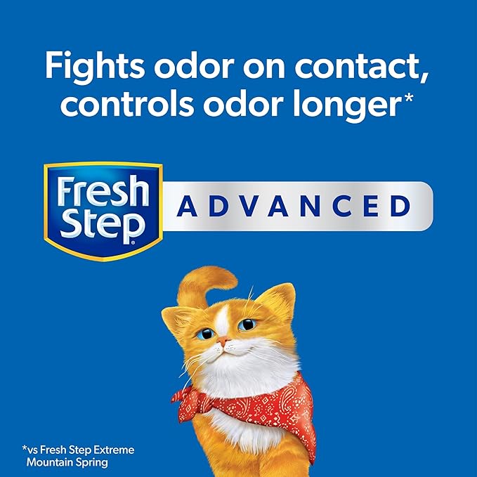 Fresh Step Advanced Extreme Clump Multi Cat Clumping Litter with Febreze Freshness, Mountain Spring Scent, Ammonia Block Technology, Low Dust, Low Tracking, 18.5 lb. Box, Pack of 2