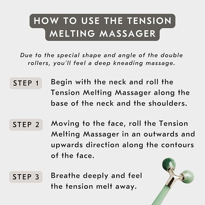 Mount Lai Jade Tension Melting Massager for Face and Neck | Neck and Face Jade Roller for Relieving Tensions