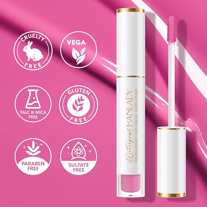 HANLADY Pink Lipstick Matte Long Lasting Lipsticks for Women Smudgeproof