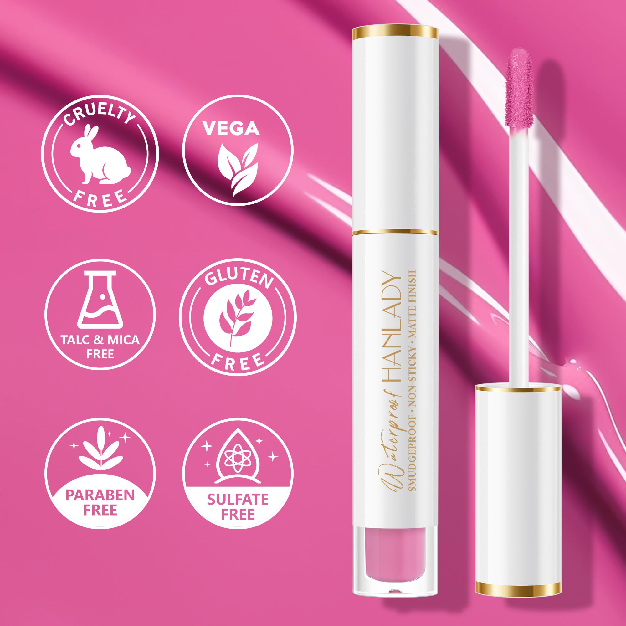 HANLADY Pink Lipstick Matte Long Lasting Lipsticks for Women Smudgeproof