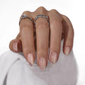 BTArtbox Press On Nails, Athena, Short Almond, Aurora French Tip, 32Ct