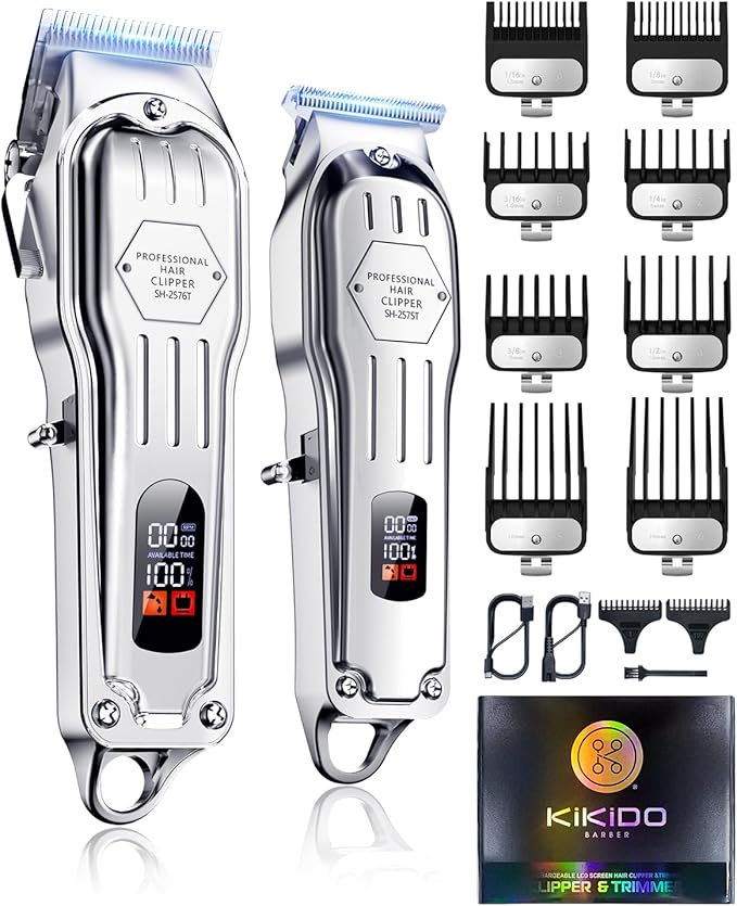 KIKIDO Cordless Hair Clippers for Men Professional Home Hair Cutting Kit