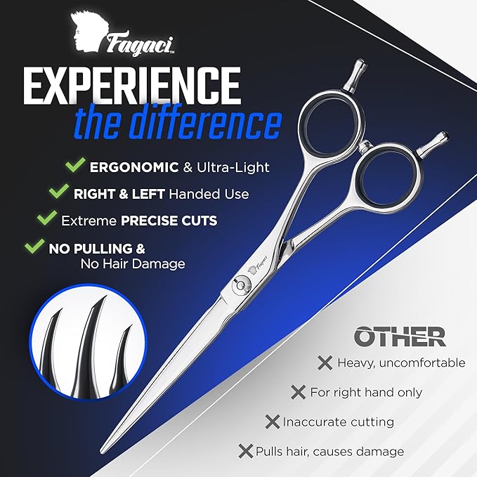 Fagaci Professional Hair Cutting Scissors 5", Sharp Thin Blades Hair Shears