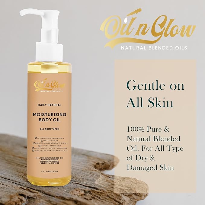 USDA Certified 100% Organic Pure Natural Hydrating Body Oil After Shower With Coconut, Jojoba, Olive & Almond Non-Greasy Moisturizing Body Oils For Women & Men Dry Skin 5.07 fl oz/150ml - Unscented
