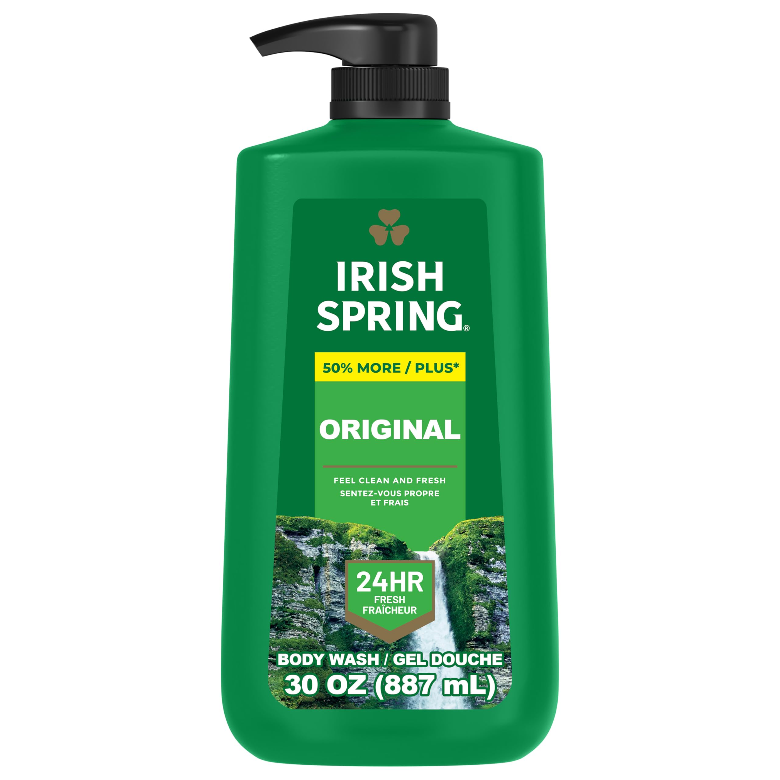 Irish Spring Body Wash for Men, Original Scent, 887 mL