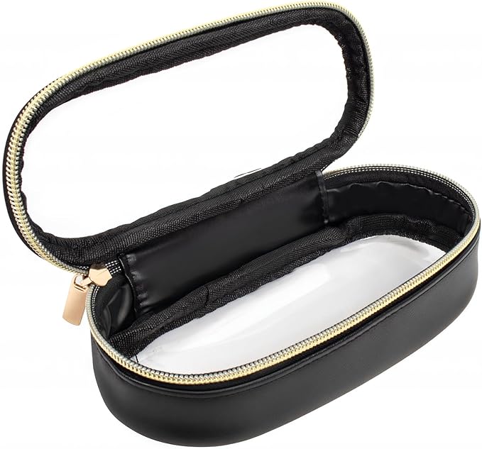 FFpaw Clear Makeup Brush Holder, Travel Makeup Brush Pouch Makeup Brush Bag Organizer Makeup Brush Travel Case with Zipper Waterproof Makeup Travel Case Cosmetic Bag for Women