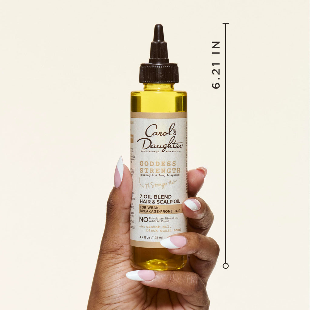 Carol's Daughter Goddess Strength 7 Oil Blend Scalp and Hair Oil for Waves, Coils and Curls, Hair Treatment with Castor Oil, 4.2 Fl Oz