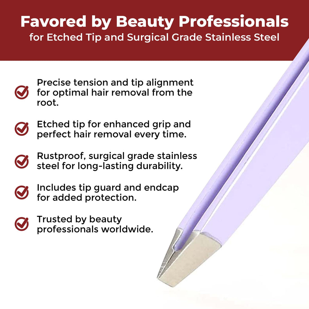 Regine Venus Lavender Slant Tweezers for Eyebrows & Facial Hair