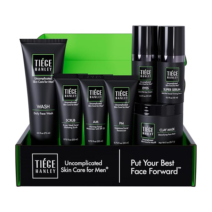 Tiege Hanley Revitalization Men's Skin Care Set, 30-Day, 7 Piece Kit