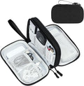 FYY Electronic Organizer, Travel Tech Pouch, Cable Organizer Black Quilted