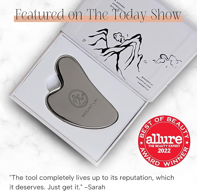 Mount Lai - The Stainless Steel Gua Sha Facial Lifting Tool | Face Sculpting Tool for Skin Care | Guasha Tool for Face and Body | Facial Massage Tools to Relieve Muscle Tension and Reduce Puffiness