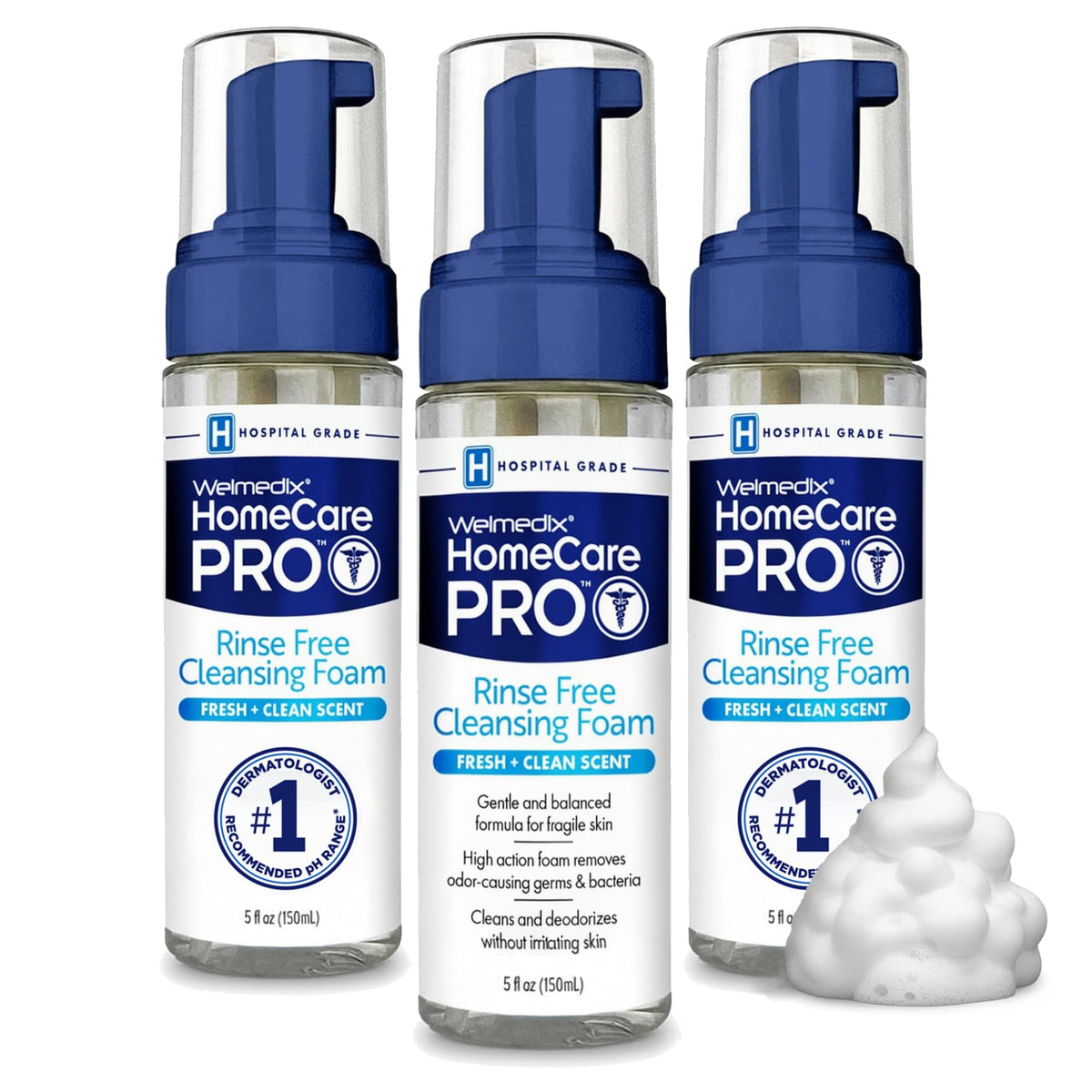 Welmedix No Rinse Cleansing Foam - Rinse Free & Waterless Body Wash