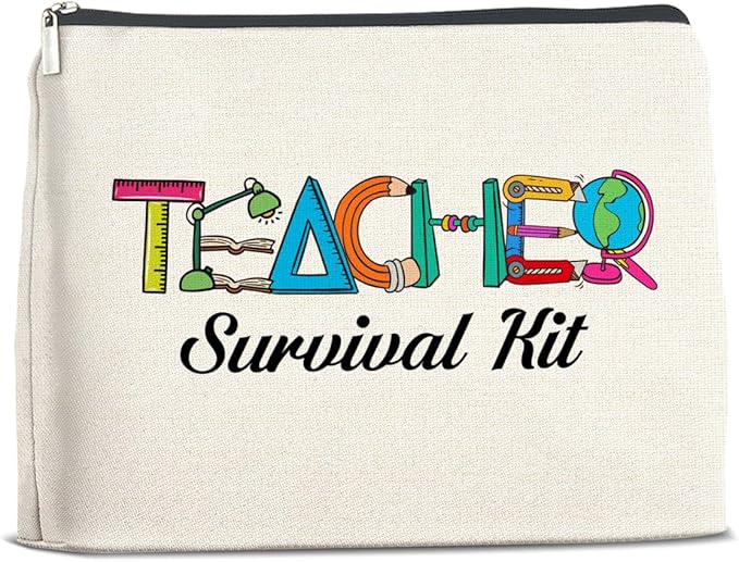 UPNEGE Teacher Survival Kit Makeup Bag Teacher Gifts for Women, Gifts for Teachers Zipper Makeup Pouch