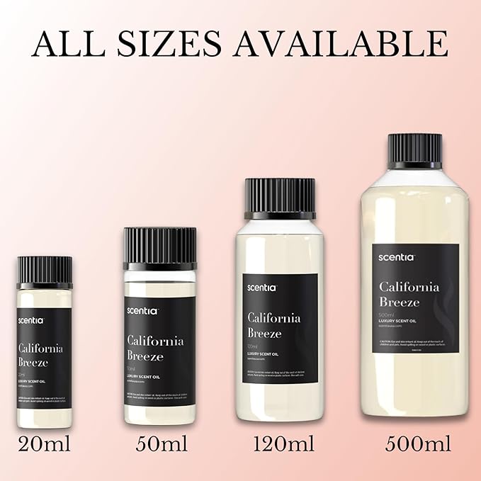 Scentia California Breeze Aromatherapy Oil for Diffuser – Hotel Scent Inspired by Delano Beach Club – 20 mL – Orange, Green Tea & Jasmine Natural Fragrance Oil for Waterless & Cold Air Diffusers