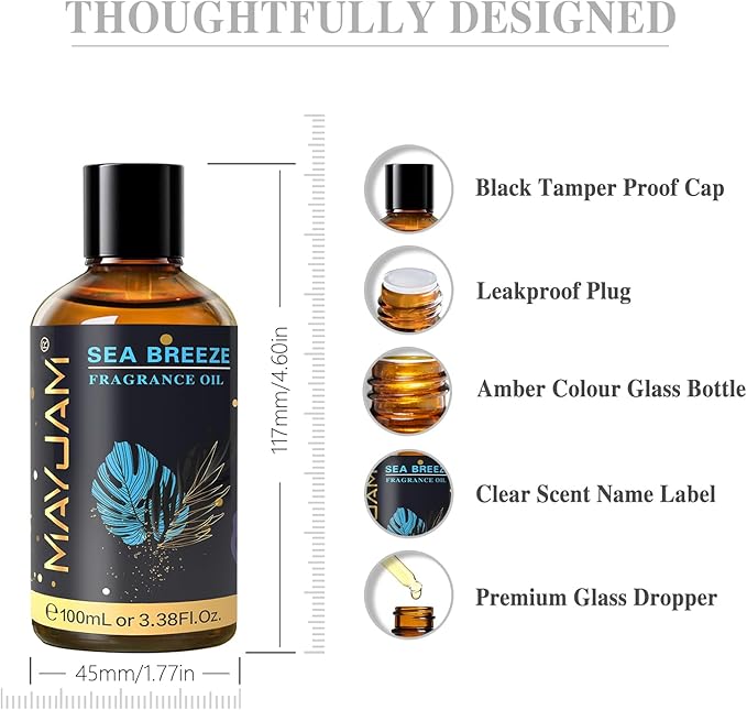 MAYJAM Sea Breeze Fragrance Oil for Diffusers for Home, 100ML/3.38FL.OZ