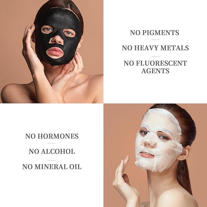 RAZUYEN Face Sheet Masks, Peptide, Vitamin C & Panthenol B5, 9 Packs