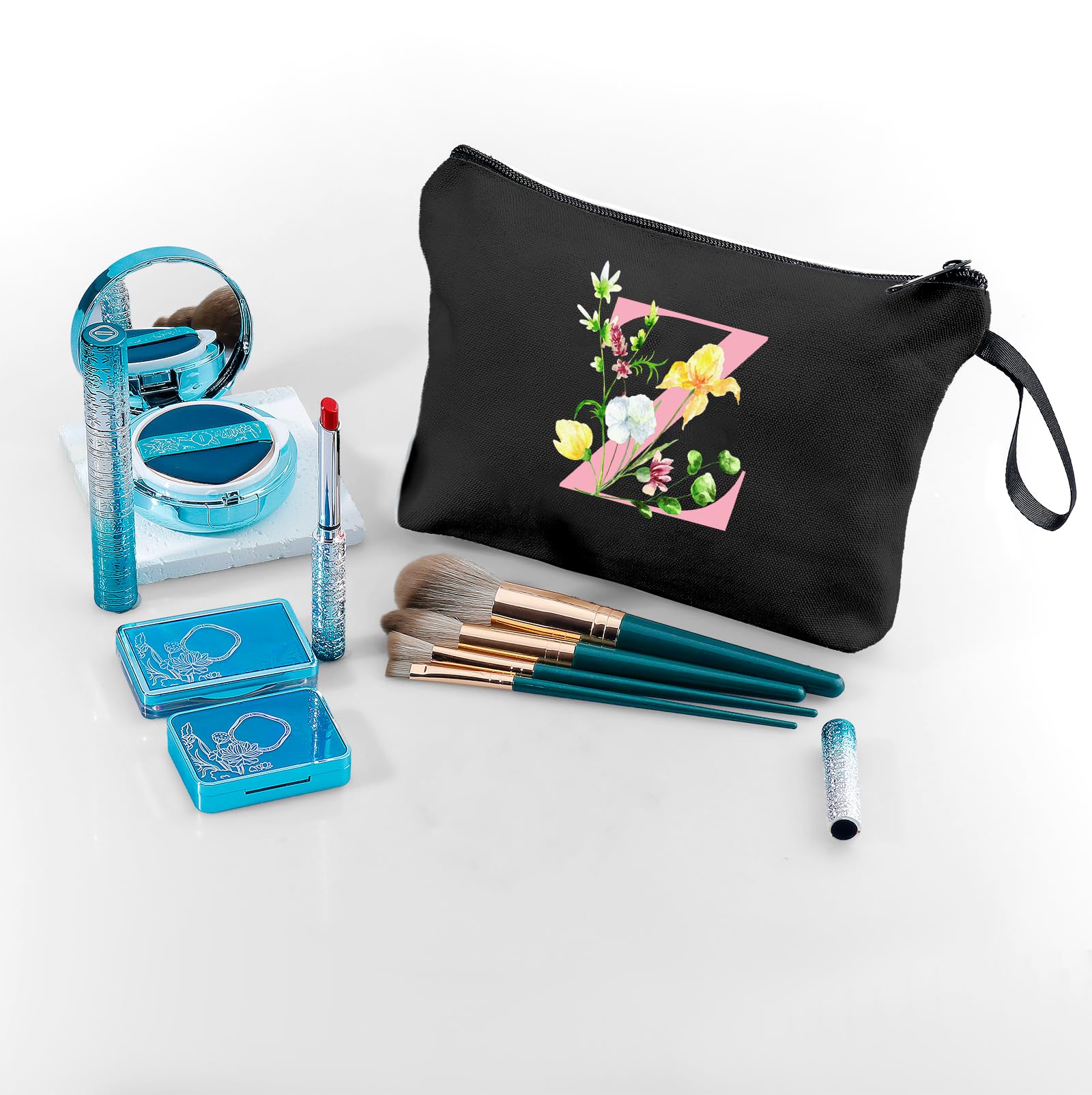 SEAMOON A-Z Gifts for Women Who Have Everything, Makeup Bag with Mirror,Z