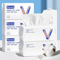 vuacepe Disposable Cotton Facial Towels, 600 Count Biodegradable Soft Dry Facial Tissue, Face Drying Towels for Skin Care, Makeup Remover, Disposable Face Cloths
