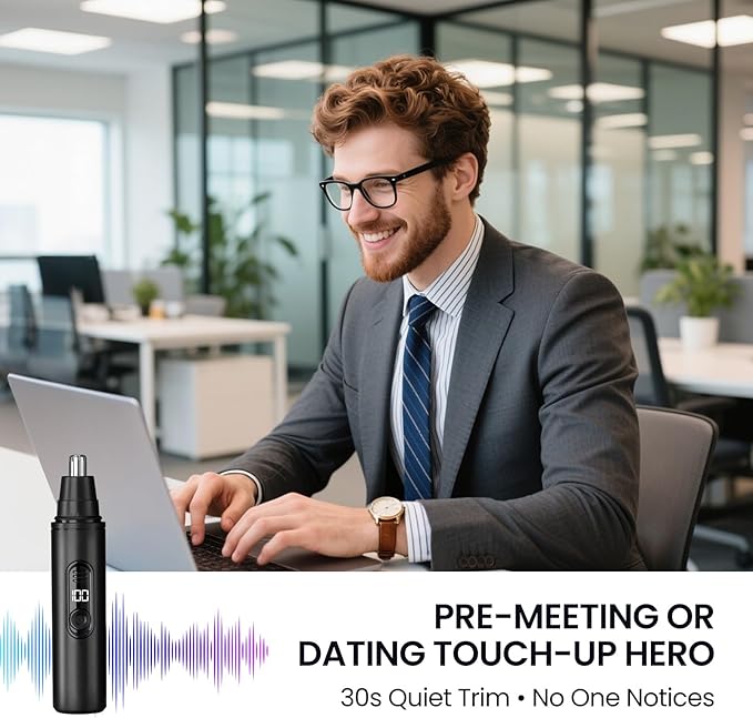 SUERBEATY Nose Hair Trimmer for Men Rechargeable, LED Display
