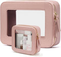 FASAOH Clear Makeup Bag with Mini Cosmetic Bags,Travel Toiletry Bags for Women,Portable Cosmetic Bags Case, Transparent Waterproof Cosmetic Organizer Storage Bags for Women Men