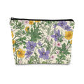 Vintage Cottagecore Summer Wild Flowers Botanical Herbs Makeup Bag,Colorful Floral Cosmetic Bag Best Gift Idea for Flower Lovers Girls Women Mom,Birthday Gifts for Girls,Mother's Day Gifts for Mom