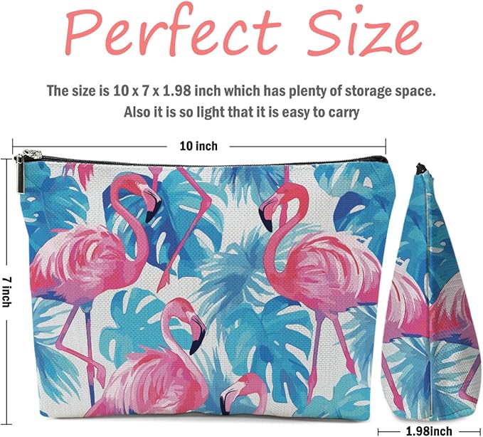 XFN Flamingo Gifts, Flamingo Stuff Makeup Bag, Flamingos Cosmetic Bag Travel Pouch, Animal Lovers Gift for Women Girls Daughter Sisters Coworker Best Friend Friendship Graduation Birthday Gifts
