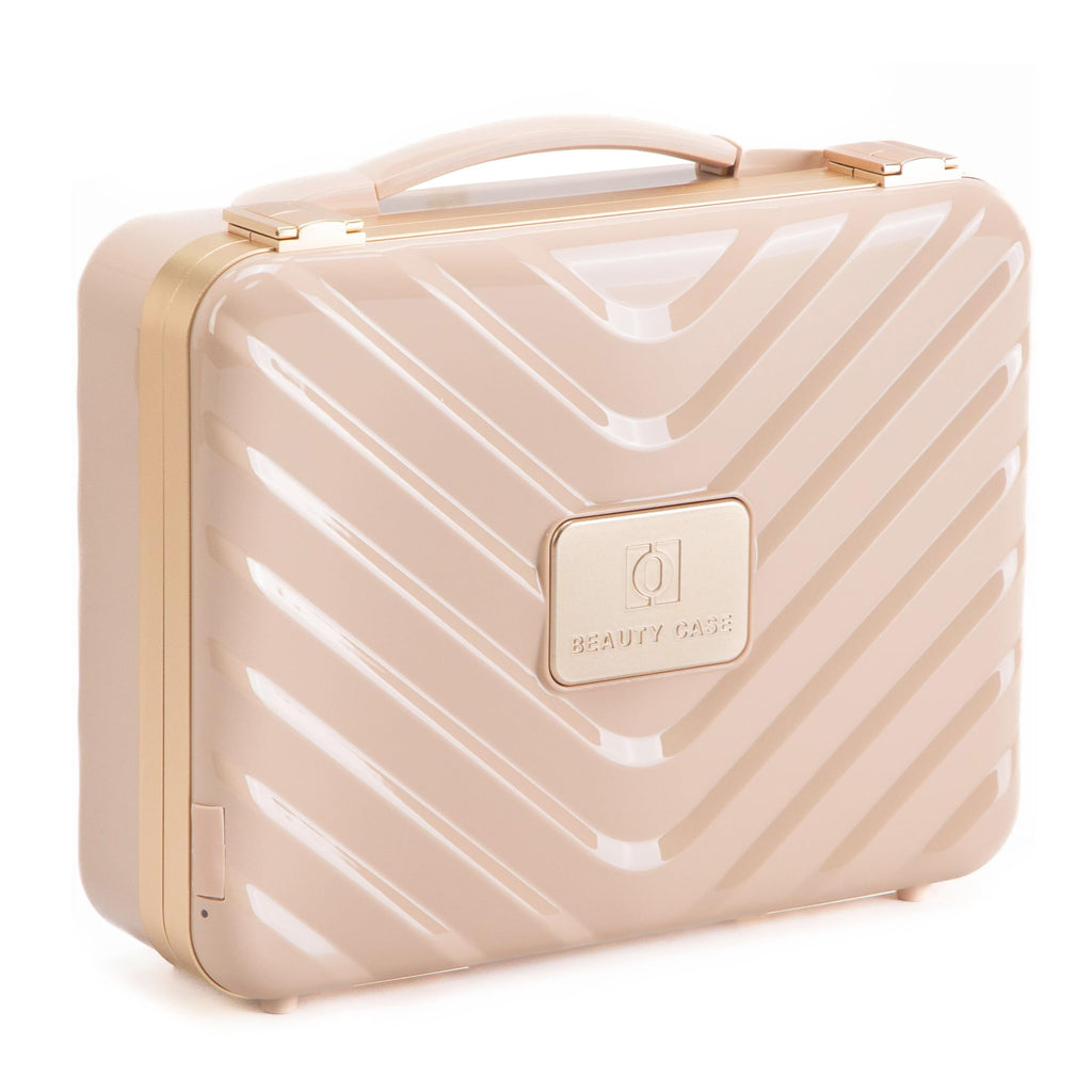 ZhenGuiRu Makeup Case with LED Lighted Mirror, 11.5''x 8.7'' Portable Travel Makeup Organizer, Toiletry Storage Makeup Bag Gift for Lady, DIY Dividers Makeup Box with 5X Magnifying Mirror (Pink)