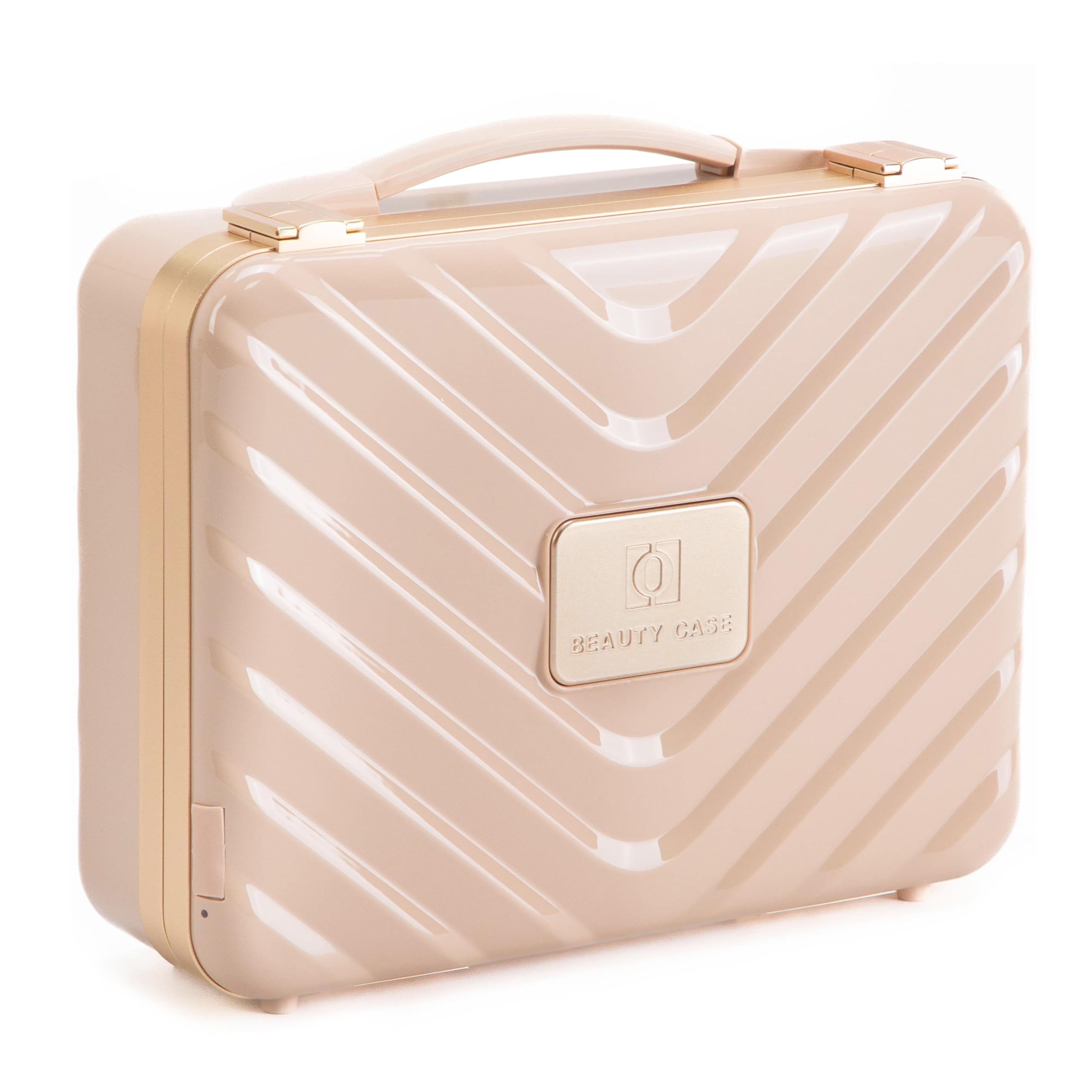ZhenGuiRu Makeup Case with LED Lighted Mirror, 11.5''x 8.7'' Portable Travel Makeup Organizer, Toiletry Storage Makeup Bag Gift for Lady, DIY Dividers Makeup Box with 5X Magnifying Mirror (Pink)