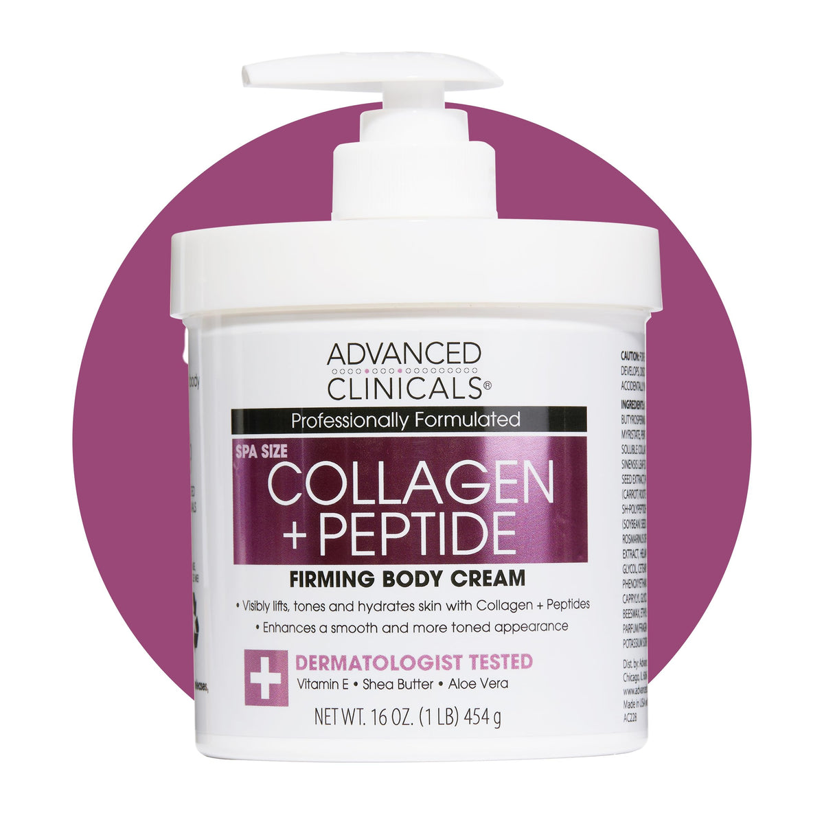 Advanced Clinicals Collagen Peptides Body Lotion + Hyaluronic Acid Moisturizer 2PC Skincare Set For Women & Men | Dry Skin Moisturizing Body Cream Helps Diminish Appearance Of Crepey Skin, 2PC Bundle