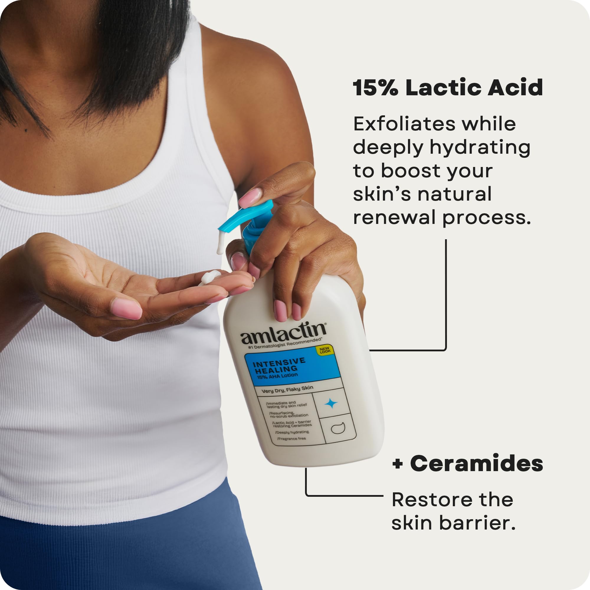 AmLactin Intensive Healing Body Lotion, 15% Lactic Acid, 14.1 oz