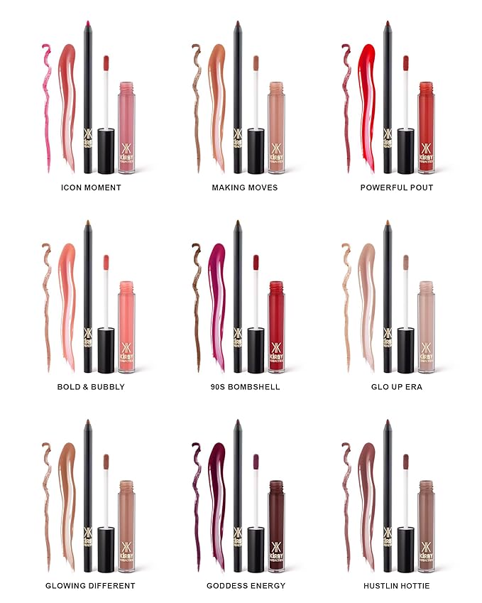 Kirby Kosmetics Lip Kit Duo – Goddess Energy - TikTok-Viral Precision Liner & Glossy Liquid Lipstick, Clean 2-Step Set with Hydrating Long-Wear Color – Bold Inclusive Beauty for Everyday Konfidence