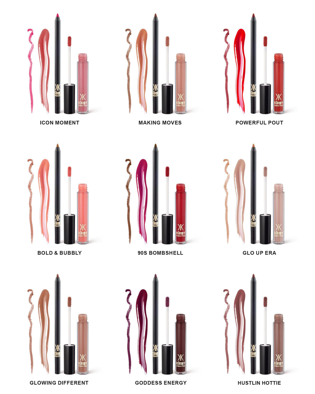 Kirby Kosmetics Lip Kit Duo – Glo-up Era - TikTok-Viral Precision Liner & Glossy Liquid Lipstick, Clean 2-Step Set with Hydrating Long-Wear Color – Bold Inclusive Beauty for Everyday Konfidence