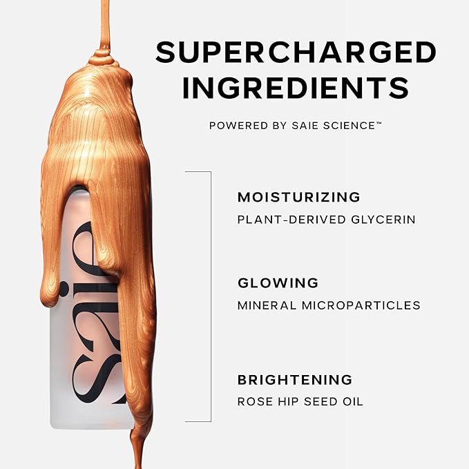 Saie Mini Glowy Super Gel Illuminating Face Makeup Primer, Warmglow (.5 oz)