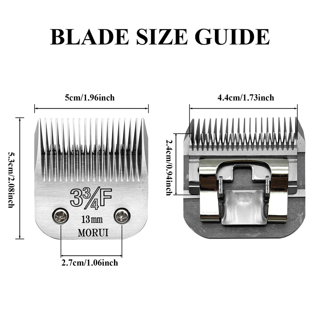 morui 3-3/4F Cut Length 1/2"(13mm) Detachable Pet Dog Clipper Blades UltraEdge Series Clipper Blades for Dog Grooming Compatible with Most Andis,Oster A5 Wahl KM Series Clippers