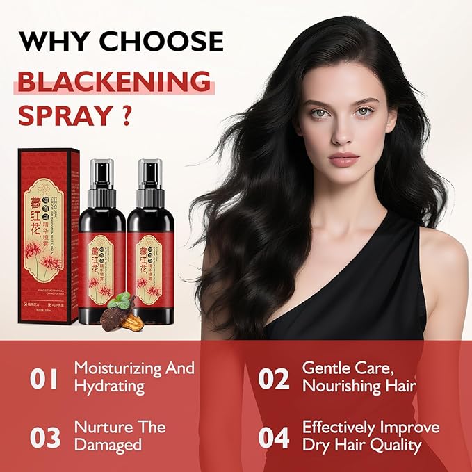Hgkvnul Saffron Hair Spray, Saffron Essence Spray for Hair Care, Nourishing Hair Care, Anti-Loss Root Strengthening, Improve Dryness and Frizz, Leaving Hairs Shiny Non-Frizzy (2 PCS)
