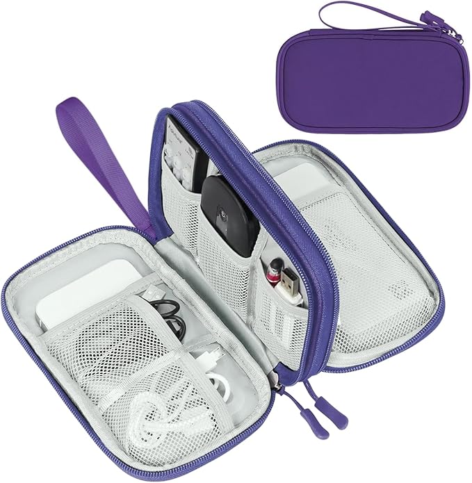 FYY Electronic Organizer, Travel Tech Pouch Bag, Cable Organizer Purple