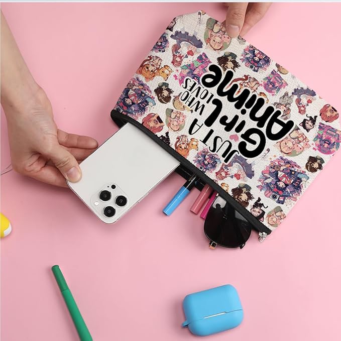ZHAMEN Anime Merch Makeup Bag Anime Stuff Cosmetic Bags for Women