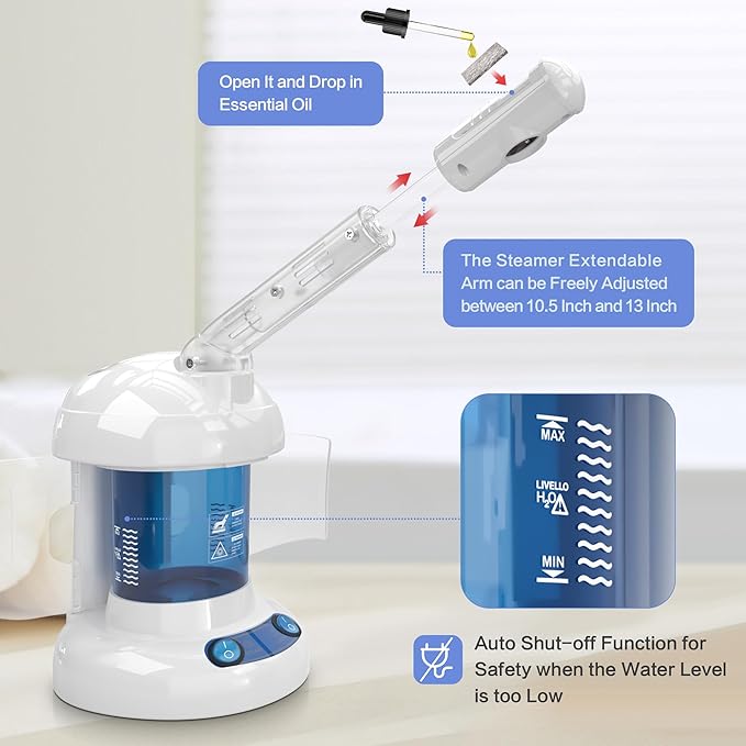 Kingsteam Facial Steamer, Ozone Nano Ionic Face Steamer for Deep Cleaning