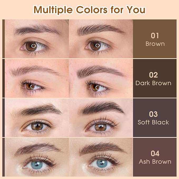 UCANBEMAKEUP Microblading Brow-Fection Brow Eyebrow Pencil – Angled Brush Tip, Wild Natural Hair-Like Strokes, Patented Design, Long-Lasting & Smudge-Proof, for Beginners & Pros(01 Brown）