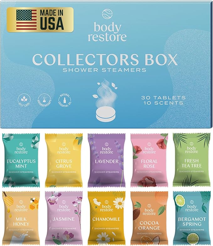 BodyRestore Shower Steamers Aromatherapy, Gifts for Women, Variety 30 Pack