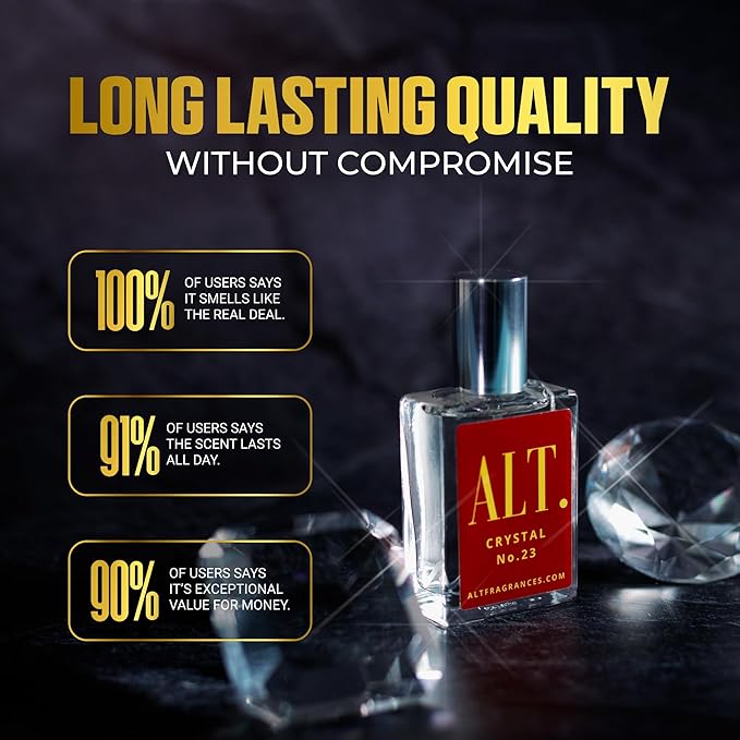 ALT. FRAGRANCES Crystal No. 23 – Inspired by Bac. Roug. 540, Unisex Perfume, Extrait de Parfum, Long Lasting Perfume for Men & Women with Jasmine, Amberwood & Cedar Notes, 60ml