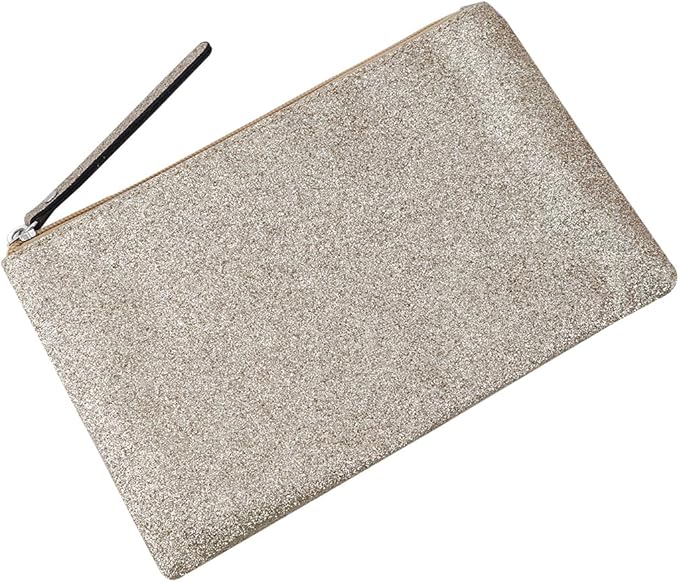 RITTZI Celestial Glitter Makeup Pouch – Seven Stunning Shades - Festive Cosmetic Bag (Solar Gold)
