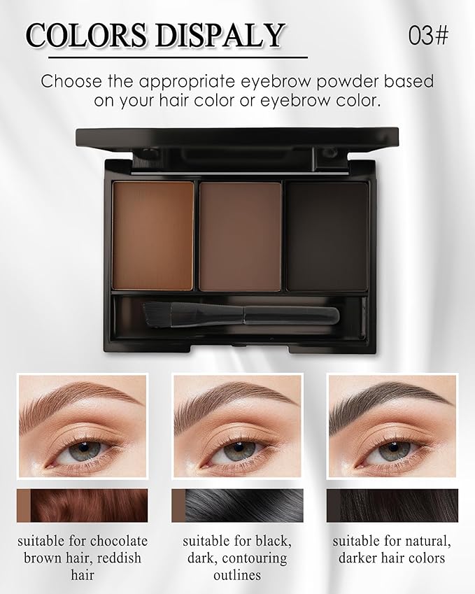 Eyebrow Powder Palette, Eye brow Tinting Filler Kit with Razor for Women-02