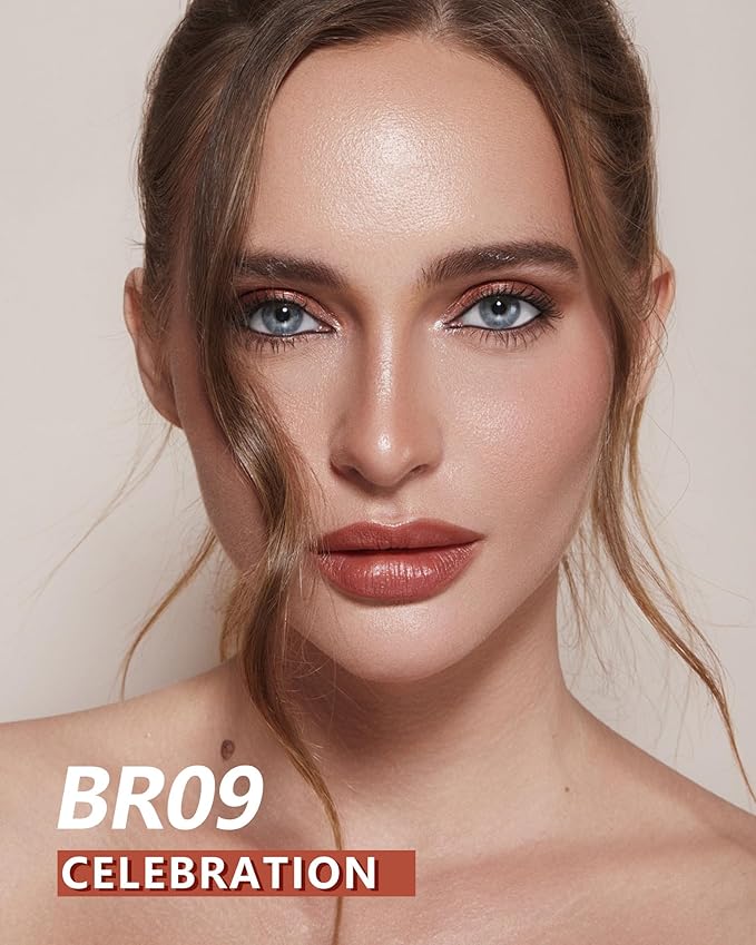 MAKI YIKA 3Pc Metallic Lipstick Long Lasting Pink Brown Red Glitter Lipsticks