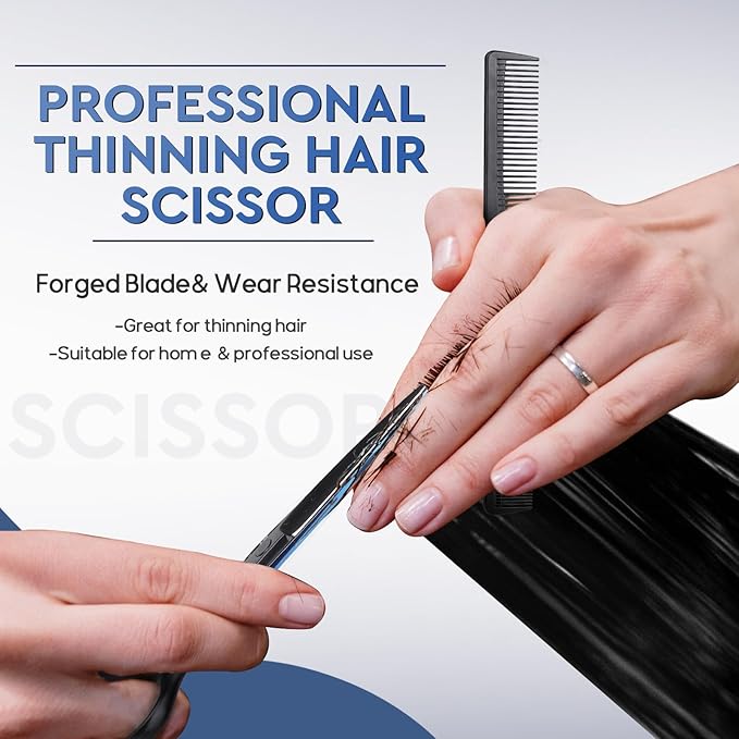 JASON Hair Cutting Scissors Set - 6" Professional 10 PCS Haircut Shears Kit