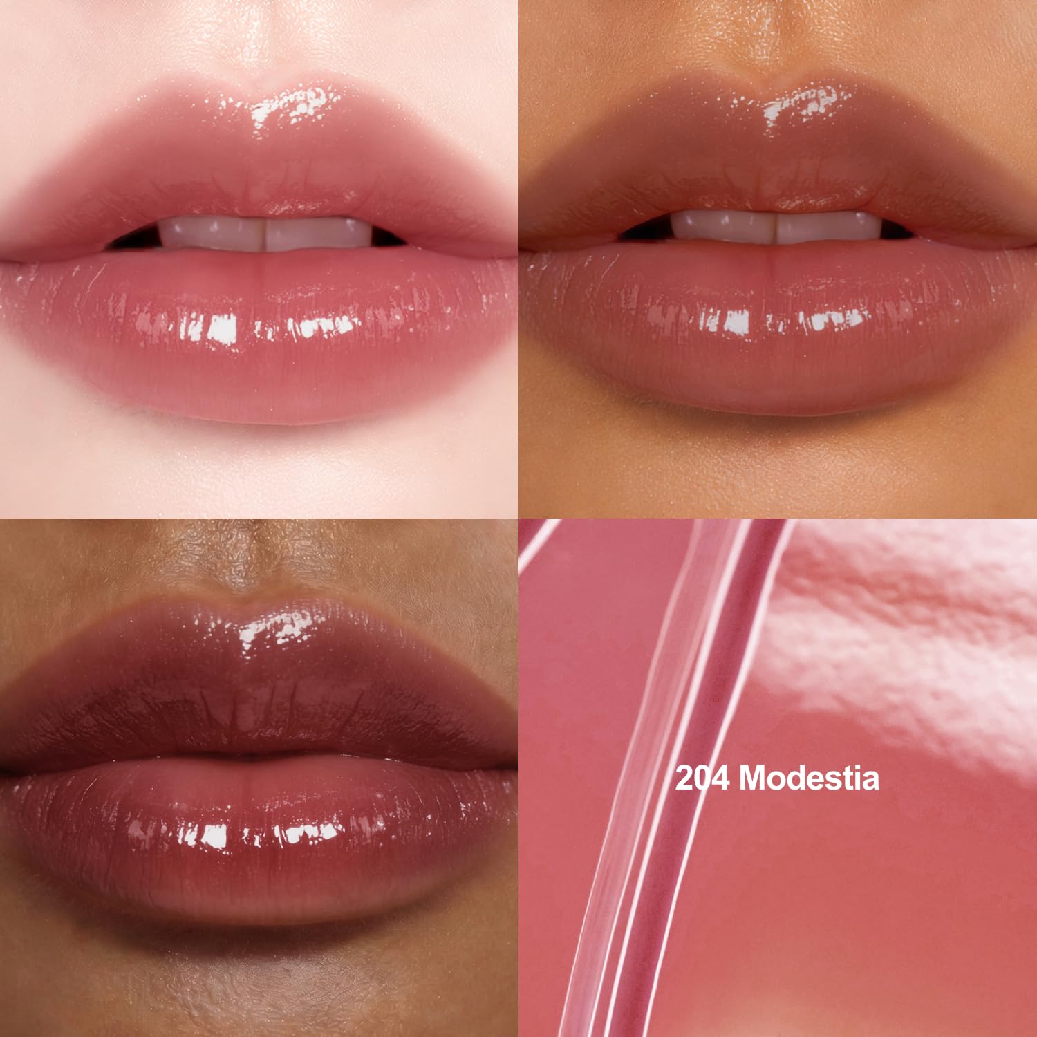 DINTO Blur-Glowy Lip Tint (204 Modestia) – Dewy Finish Glowy Korean Lip Tint, Long Lasting All Day Stain, Muted Neutral Red, Vegan & Cruelty-Free, 0.11 fl oz